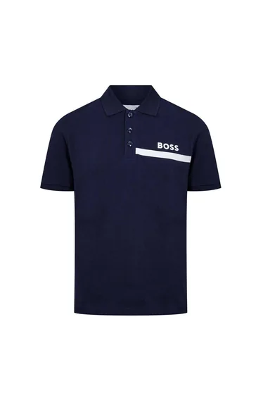 Boss Mens Regular Short-Sleeved Polo Shirt - Navy
