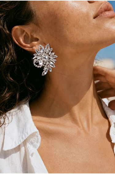 Freyja Silver Flower Earrings product thumbnail 3
