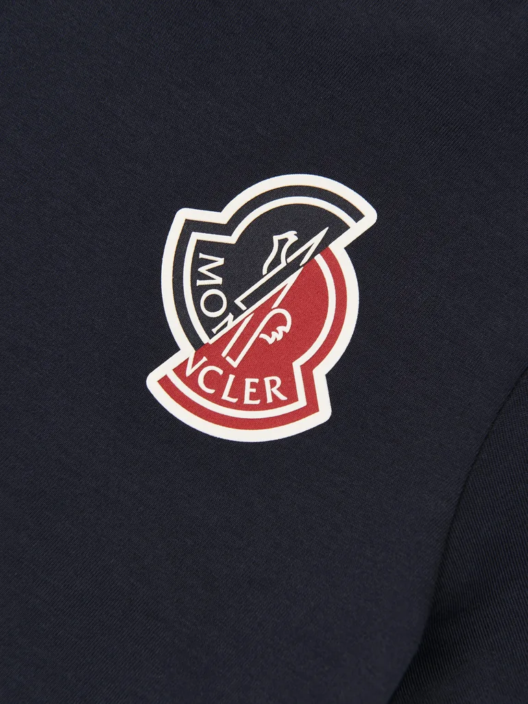 Moncler Enfant Boys Split Logo T-Shirt in Navy - 1