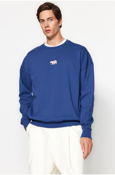 Sweatshirt - Navy blue - Oversize