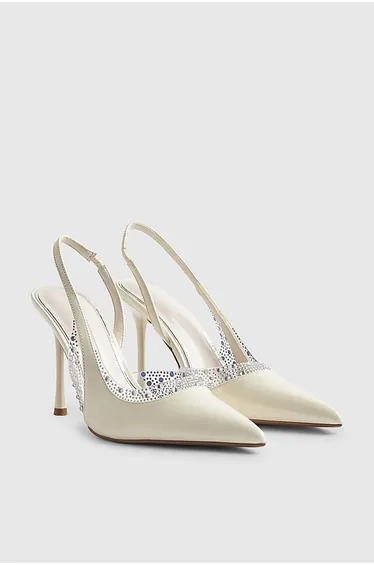 حذاء كعب عالي ريفر آيلاند باللون الأبيض