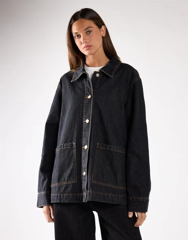 Indigo Denim Chore Jacket - 2