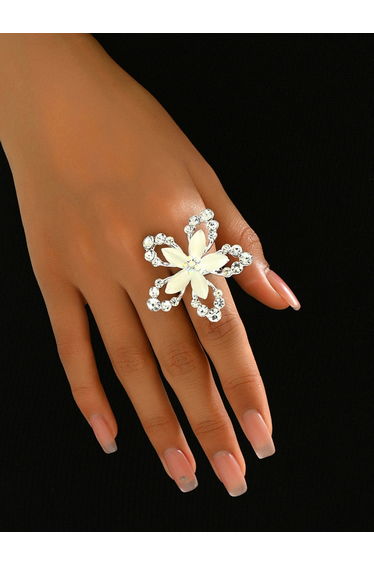 Silver Flower Statement Ring