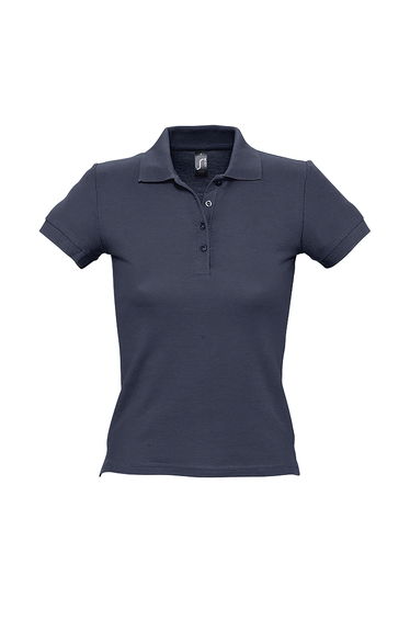 SOLS Womens/Ladies People Pique Short Sleeve Cotton Polo Shirt - Navy