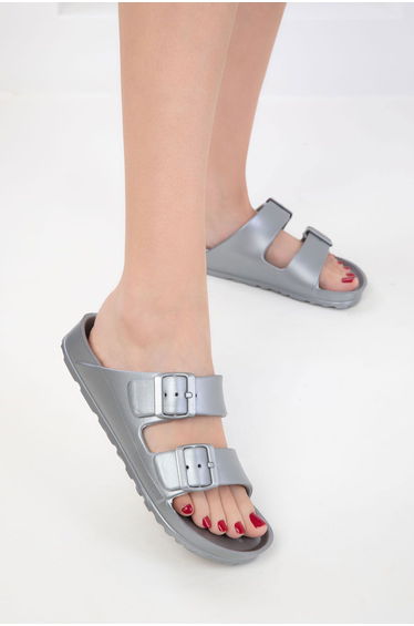 Women's Silver Slippers