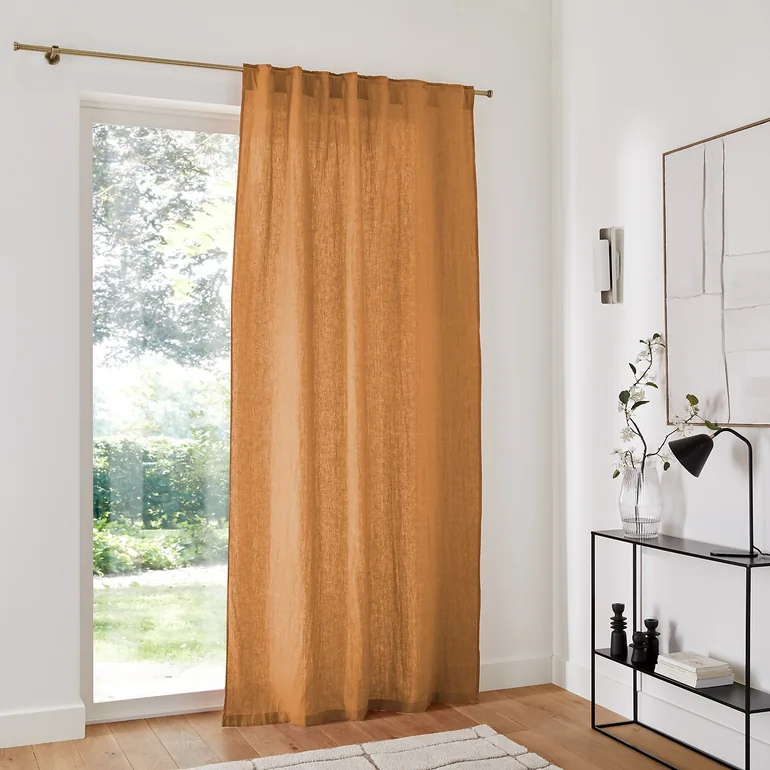 Onega Single Washed Linen Curtain with Concealed Tabs - 7