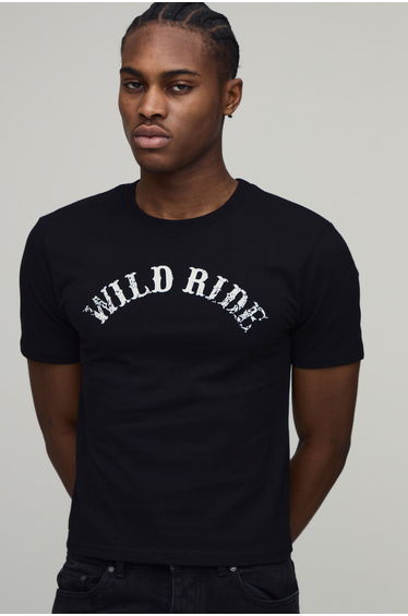 Shrunken Muscle Heavyweight Wild Ride T-Shirt - black