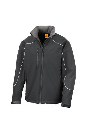 Result Mens Ice Fell Hooded Softshell Breathable Waterproof Jacket (345 GSM) - Black