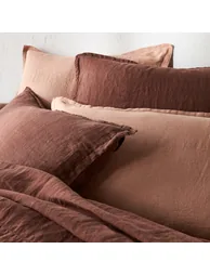 شرشف سرير كتان مغسول بحواف مطاطية لمراتب سميكة - 2