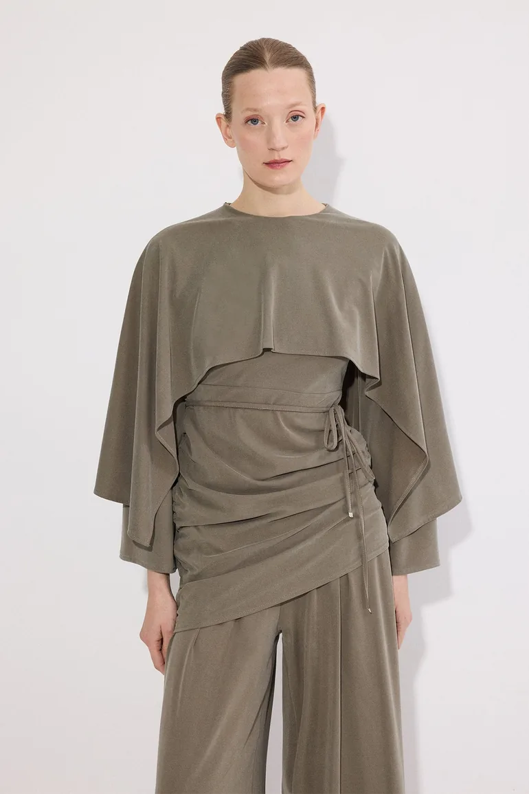 CAPE DETAIL TROUSER SET - 2