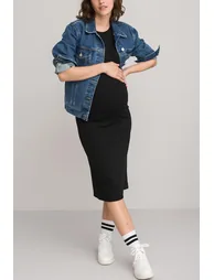 Midi Maternity Dress with 3/4 Length Sleeves