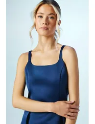 Teen Structured Satin Full Skirted Dress - 2