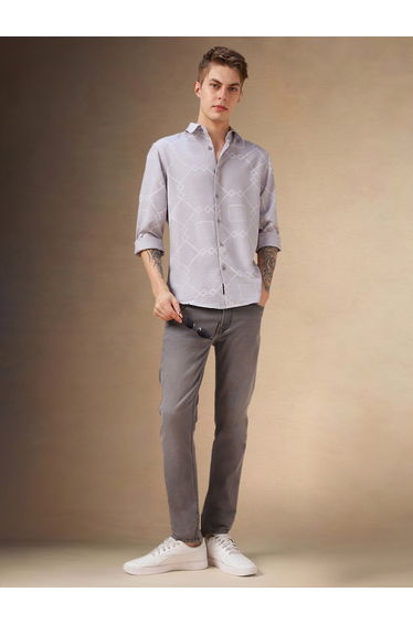 Printed Relaxed Fit Spread Collar Shirt