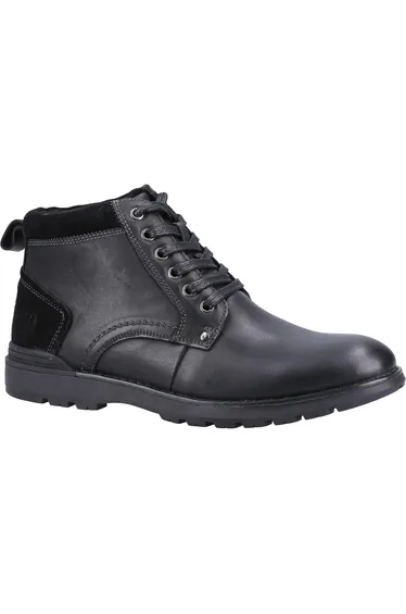 Hush Puppies Mens Dean Leather Boots - Black