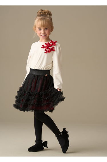 Elena Bow Corsage Ls Top