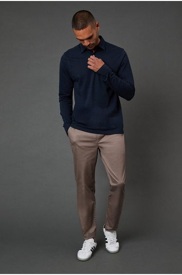 Taupe Slim Fit Chino Trousers