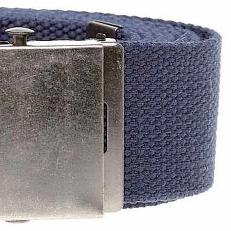 Duke Mens Kingsize Edward Plain Webbing Belt - Navy - 1