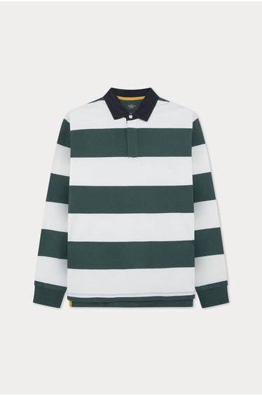Heritage Striped Rugby Shirt Green White