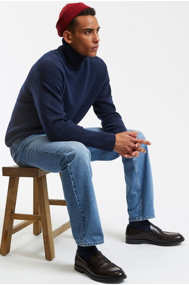 Wool/Cashmere Jumper/Sweater with Funnel Neck