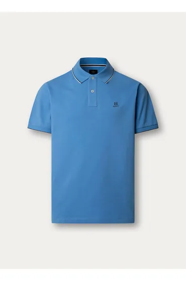 Heritage H Tipped Polo Blue