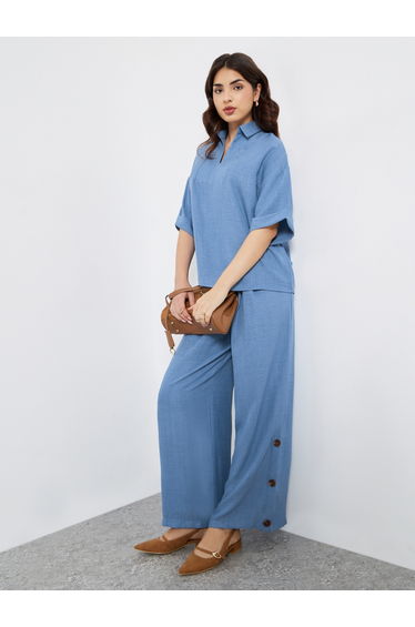 Oversized Top and Wide Leg Pants Modest Set