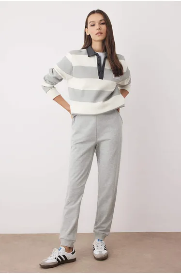 بنطلون رياضي فليس - رمادي