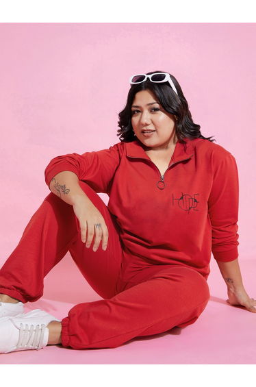 Plus Size Red Cargo Joggers
