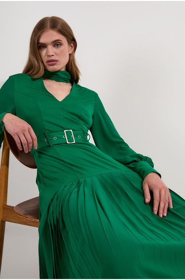 Jersey Ponte Georgette Mix Maxi Dress
