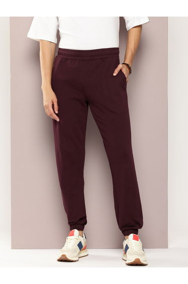 Men Purple Solid Joggers