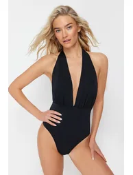 Black Deep Decollete Decollete Swimsuit - 2
