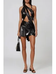 Davion Cutout Leather Mini Dress - 1