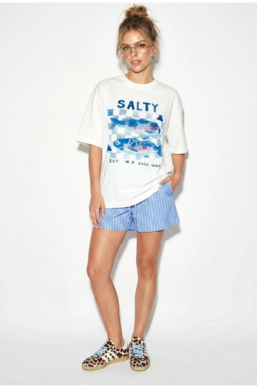 LUCCI Oversized Printed Crew Neck T-Shirt