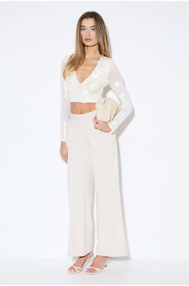 Textured Floral Mesh Top