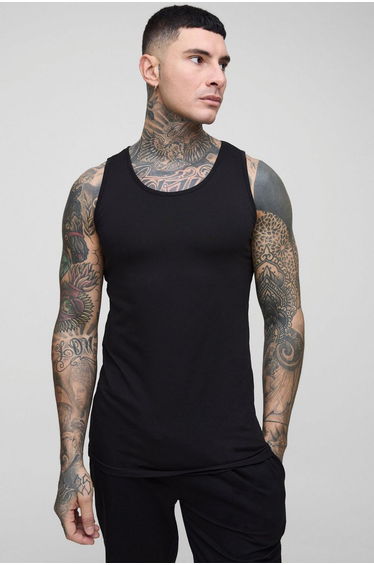 Tall Muscle Fit Vest - black