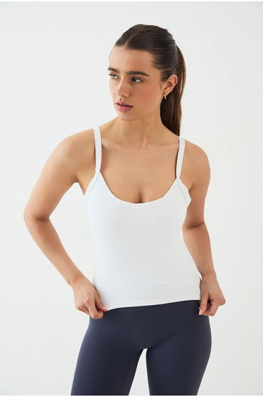 DSGN Studio Ultra Sculpt Thick Binding Vest Top - white