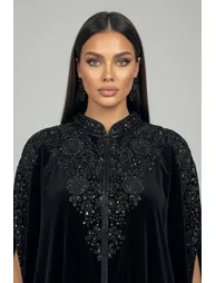 MAJESTIQUE NOIR LUXURY VELVET KIMONO - 2