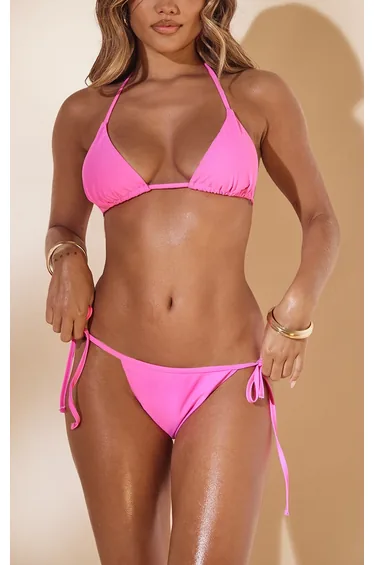 Candy Pink Mix & Match Tie Side Bikini Bottoms