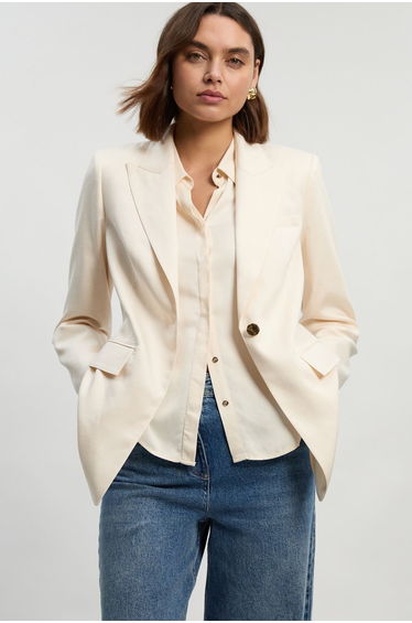 Tailored Linen Single Breasted Blazer