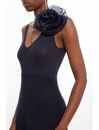 Viscose Blend Corsage Detail Maxi Dress - 2