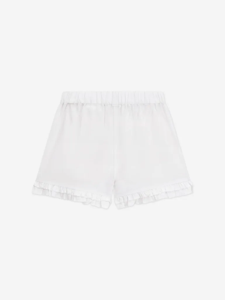 Guess Girls Poplin Logo Shorts in White - 1