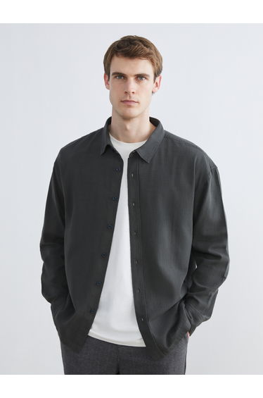 Relaxed Fit Textured Men's Shirt
