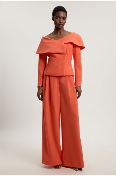 Compact Viscose Stretch Tailored Asymmetric Blazer