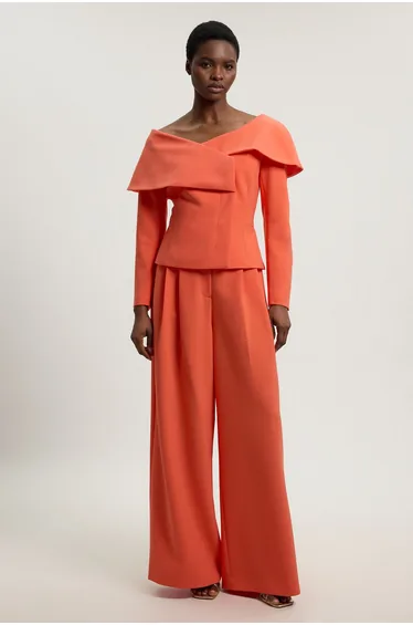 Compact Viscose Stretch Tailored Asymmetric Blazer