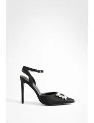 Wide Fit Embellished 2 Part Court Shoes - black - 2
