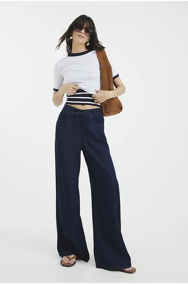 Blue Wide Leg Jeans