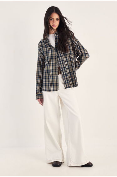 Check Oversized Shirt