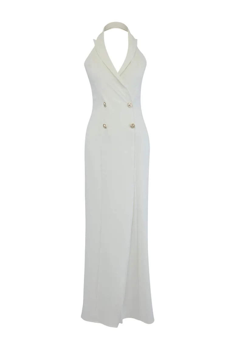 ecru dress for graduation Berylove Women White Graduation Dress Satin A Line V Neck Midi Dress, White / US16W