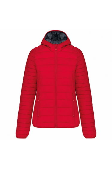 Kariban Womens/Ladies Lightweight Hooded Padded Jacket - Red