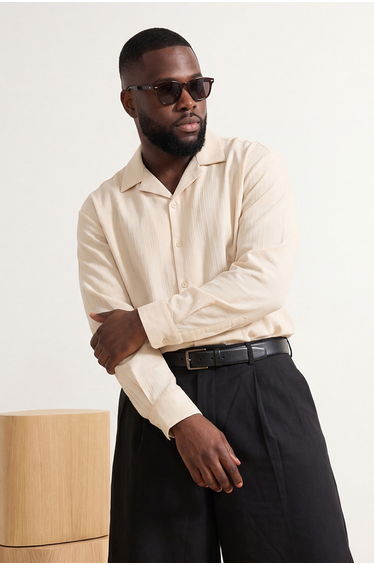 Beige Regular Men's Shirt