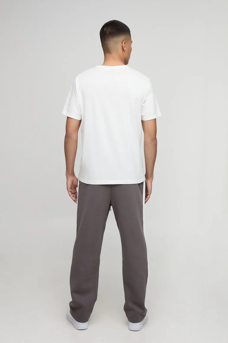 بنطلون رياضي بشرائح - رمادي - 1